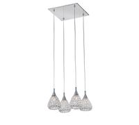 Luminosa Lighting Luminosa Simone 4 Light Chrome Ceiling Square Pendant Cluster Pendant Ceiling Light