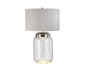Netlighting Sola 2 Light Table Lamp Metal Work Polished Nickel in Grey Netlighting Grey