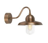Netlighting Somerton 1 Light Outdoor Fisherman Dome Wall Light Brass IP44 E27 in Yellow Netlighting Yellow