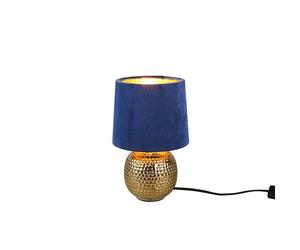 Netlighting Sophia Modern Table Lamp Round Tapered Shade Gold Blue Shade Netlighting Gold
