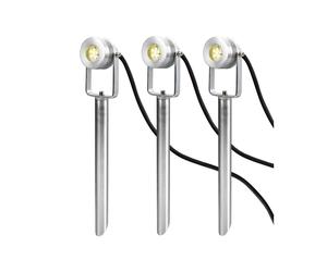Netlighting Spennymoor Starter kit including 3 x 12V Spotlights 3 x Spikes 6m cable & 12V Transformer IP54 in Grey Netlighting Grey