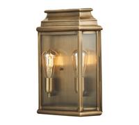St Martins 2 Light Large Wall Lantern Brass Finish IP44 E27 Netlighting Yellow One Size