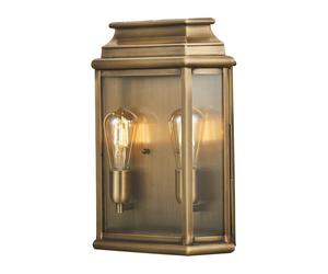 Netlighting St Martins 2 Light Large Wall Lantern Brass Finish IP44 E27 in Yellow Netlighting Yellow