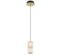 Luminosa Lighting Luminosa Stefanie Slim Pendant Ceiling Light Gold Colours Antique Crystals Clear Glass Shade Led 3000K