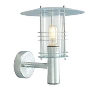 Netlighting Stockholm 1 Light Outdoor Wall Lantern Light Galvanised IP54 E27 in Grey Netlighting Grey