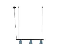 Netlighting Studio 3 Light Bar Pendant Ceiling Light Matt Black Blue Netlighting Blue