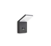 Netlighting Style Integrated LED Outdoor PIR Wall Lamp 1 Light Anthracite 3000K IP54 in Black Netlighting Black