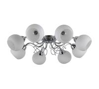 Netlighting Stylized Flush Ceiling Light Chrome White 8 Light with White Shade E27 Netlighting White