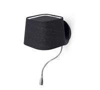 Netlighting Sweet 1 Light Indoor Wall Light Black with Reading Lamp E27 Netlighting Black