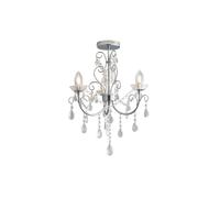 Netlighting Tabitha 3 Light Semi Flush Bathroom Multi Arm Ceiling Light Chrome Clear Crystal (K9) Glass Detail IP44 G9 Netlighting Clear