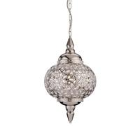 Netlighting Taj 1 Light Ceiling Pendant Chrome Clear Acrylic E27 Netlighting Clear