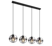 Luminosa Lighting Luminosa Tamara Ii Bar Pendant Ceiling Light Matt Black 4X E27