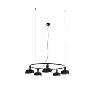 Netlighting Tatawin Small 5 Light Cylindrical Pendant Ceiling Light Satin Black Netlighting Black
