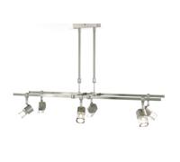 Netlighting Ticino Rectangular Telescopic Pendant 6 Light G9 Satin Chrome in Grey Netlighting Grey