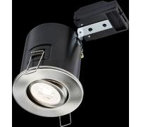 Netlighting Tilt GU10 FireRated Downlight Brushed Chrome 230V IP20 35W in Grey Netlighting Grey