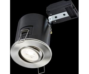Netlighting Tilt GU10 FireRated Downlight Brushed Chrome 230V IP20 35W in Grey Netlighting Grey