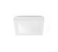 Netlighting Tola 2 Light Medium Square Bathroom Flush Ceiling Light Aluminium White IP44 E27 Netlighting White