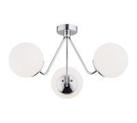Netlighting Tomar Globe Ceiling 3 Light Opal Matt Chrome in Grey Netlighting Grey