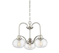 Netlighting Trilogy 3 Light Chandelier Brushed Nickel E27 in Grey Netlighting Grey