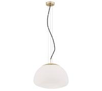 Netlighting Trini Globe 40cm Pendant Ceiling Light Opal Matt Brass Elements in White Netlighting White