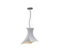 Netlighting Twist Dome Ceiling Pendant E27 Cement Effect Polished Chrome in White Netlighting White