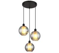 Netlighting Ulf Cluster Pendant Matt Black Ball Smoke Glass Shade 3x E27 Netlighting Black