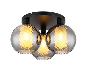 Netlighting Ulf Shade Cluster Ceiling Light Black Ball Smoke Glass Shade 3x E27 Netlighting Black