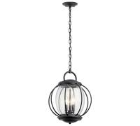 Luminosa Lighting Elstead Vandalia 3 Light Medium Outdoor Ceiling Chain Lantern Black, E14