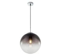 Netlighting Varus 30cm Globe Pendant Ceiling Light Chrome Glass Shade 1x E27 in Grey Netlighting Grey