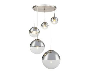Netlighting Varus Cluster Pendant Nickel Matt Transparent Glass Shade 3x E27 in Grey Netlighting Grey