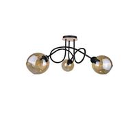 Netlighting Venus Multi Arm Semi Flush Ceiling Light Wood 70cm 3x E27 in Brown Netlighting Brown