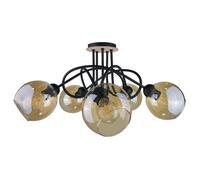 Netlighting Venus Multi Arm Semi Flush Ceiling Light Wood 70cm 5x E27 in Brown Netlighting Brown