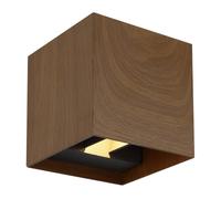 Netlighting Veronika Outdoor Up Down Wall Lamp Wood Look Dark IP54 2x LED 3000K in Brown Netlighting Brown