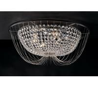 Netlighting Vienna Crystal K9 Flush Ceiling Light Chrome E14 in Grey Netlighting Grey