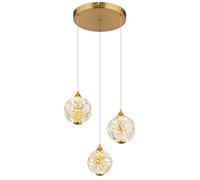 Netlighting Virina Cluster Pendant Gold Colors K9 Crystals 3x LED 3000K Netlighting Gold