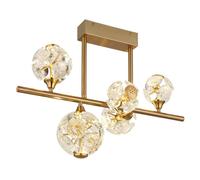 Netlighting Virina Multi Arm Semi Flush Ceiling Lamp Gold Colors K9 Crystals LED Netlighting Gold