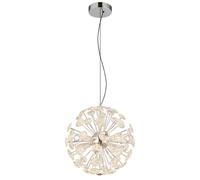 Netlighting Virina Pendant Ceiling Light Chrome K9 Crystals LED 3000K in Grey Netlighting Grey