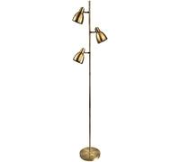 Netlighting Vogue 3 Light Floor Lamp Antique Brass E14 in Gold Netlighting Gold
