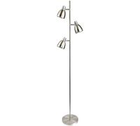 Netlighting Vogue 3 Light Floor Lamp Brushed Steel Chrome E14 in Grey Netlighting Grey
