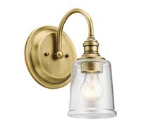 Netlighting Waverly 1 Light Wall Light Natural Brass E27 in Yellow Netlighting Yellow
