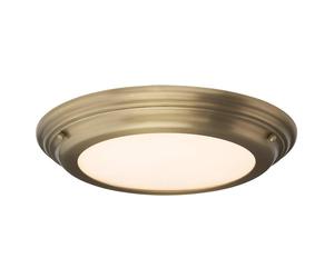 Netlighting Welland LED 1 Light Flush Light Aged Brass in Yellow Netlighting Yellow