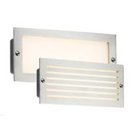 Netlighting White LED Recessed Brick Light Brushed Steel Fascia 230V IP54 5W in Grey Netlighting Grey