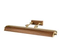 Netlighting Winchfield 4 Light Large Picture Light Aged Brass & Oak Effect in Gold Netlighting Gold