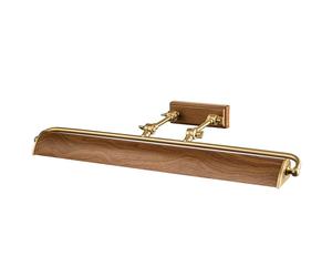 Netlighting Winchfield 4 Light Large Picture Light Aged Brass & Oak Effect in Gold Netlighting Gold