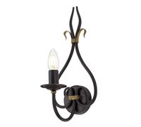 Netlighting Windermere 1 Light Indoor Candle Wall Light Gold Rust E14 in Brown Netlighting Brown