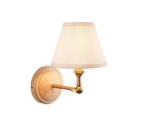 Netlighting Wood Wing Ash Wood Wall Light Fabric Ivy Shade 16cm B22 in White Netlighting White