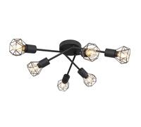 Netlighting Xara I Multi Arm Semi Flush Ceiling Lamp Black 6x E14 Netlighting Black