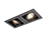Netlighting Xeno Twin 2 Light Recessed Titlable Downlight Matt Black Dimmable Netlighting Black