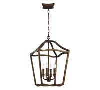 Netlighting Yarmouth 4 Light Candle Pendant Chain Lantern Painted Aged Brass in Yellow Netlighting Yellow