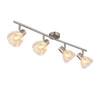 Netlighting Zachery Ceiling Spotlight Bar Nickel Matt Satined Glass Shade 4x E14 in Grey Netlighting Grey